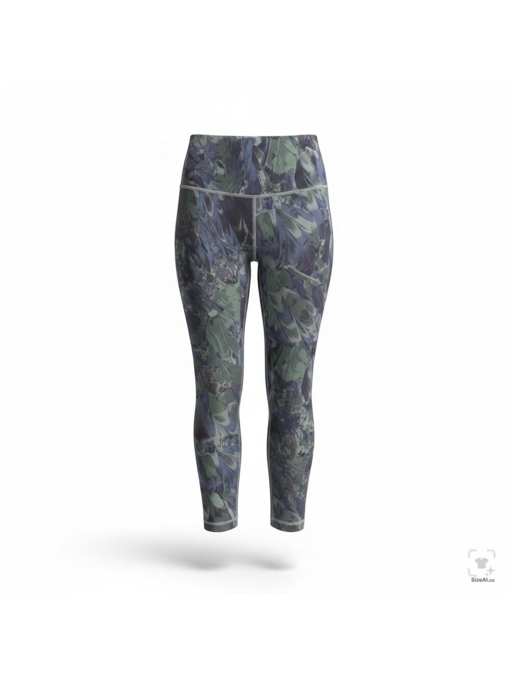 Lululemon Abstract Camo Print Athletic Leggings Cropped Size 8